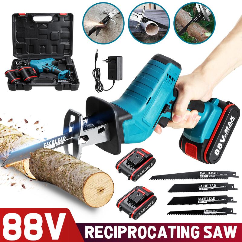 Cordless Chain Saw Brushless Motor Power Tools 88V Electric Chainsaw Garden Woodworking Power Tools With Blade For 18V Battery