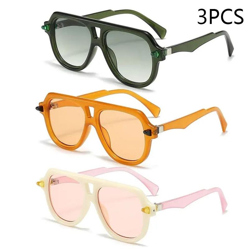 New Double Beam Personality Sunglasses Trend Large Frame European And American Fashion Sunshade Glasses