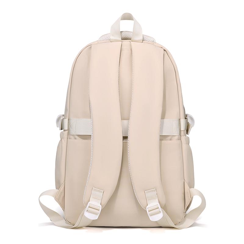 Large Capacity Student Schoolbag Women's Solid Color Backpack Multi-Compartment Wear-Resistant Backpack