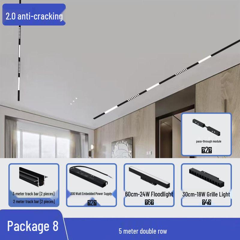 Shatterproof Magnetic Spotlight 2.0: Dual-Sided Energy-Efficient Aluminum Track Light for Living Rooms