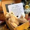 4 Containing Motivational Cards, Worry Teddy Bears, Teddy Bear Boxes, Desk Accessories for and Valentine's Day Gifts