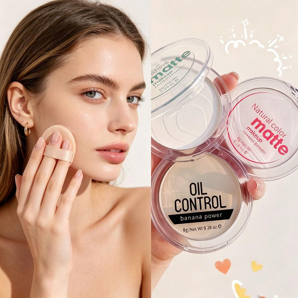 Makeup Matte Mist Velvet Compact Powder Water-resistant Concealer Oil-control Face Powder Cosmetic Pressed Powder Pores Invisible