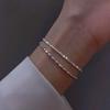 Bracciale alla moda a doppio strato con perline Accessori semplici e raffinati per gioielli da donna