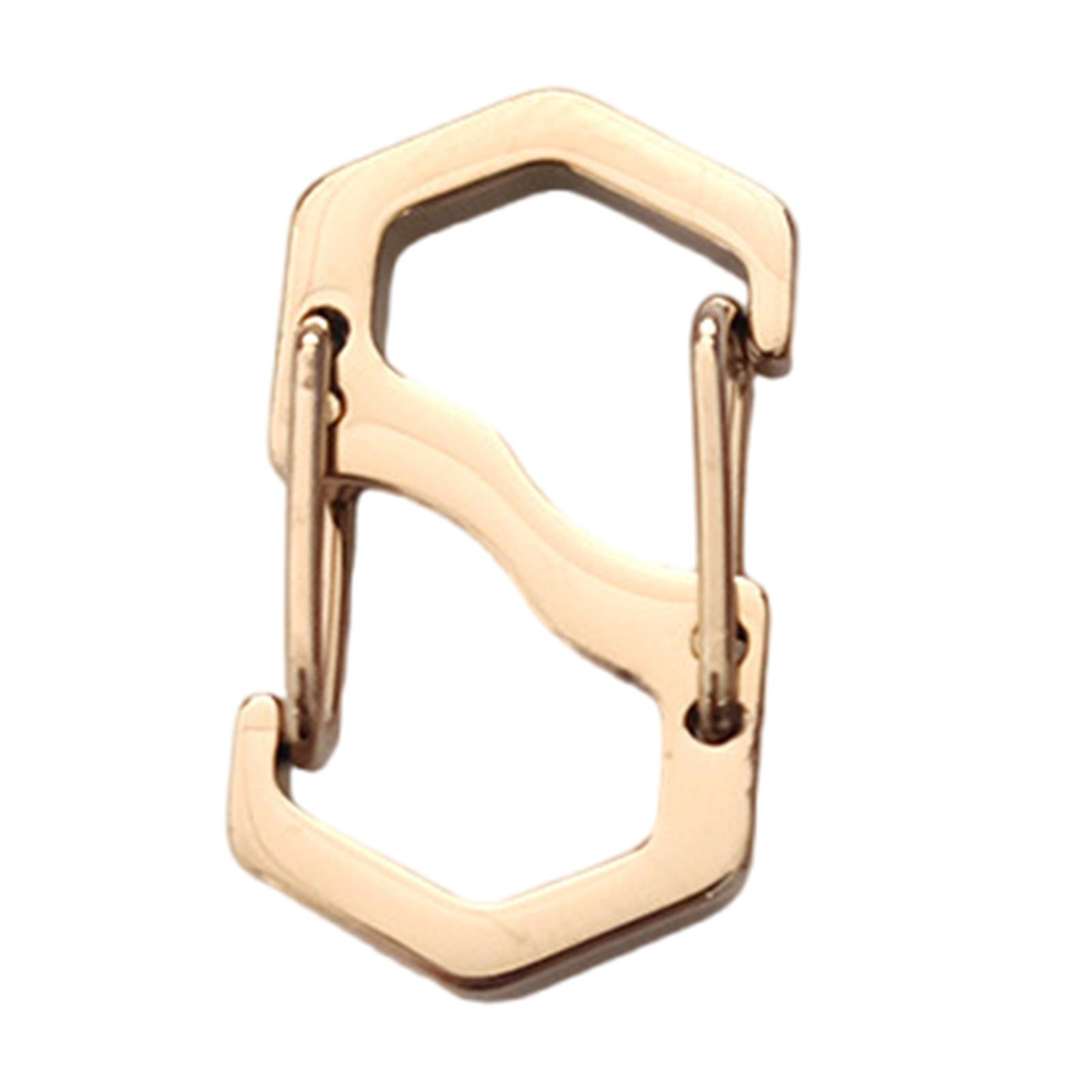 

S-образный пружинный карабин, держатель для ключей, брелок-карабин, нержавеющая сталь, зажим для брелка, многофункциональный карабин-крюк C розового золота