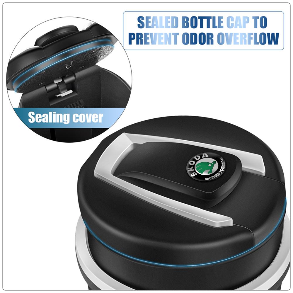 RBD4 1PC LED Portable Car Ashtray Cigarette Ash Hold Cup Holder for Skoda Rapid Superb Karop Roomster Kodiaq Fabia 1 2 Octavia Citigo