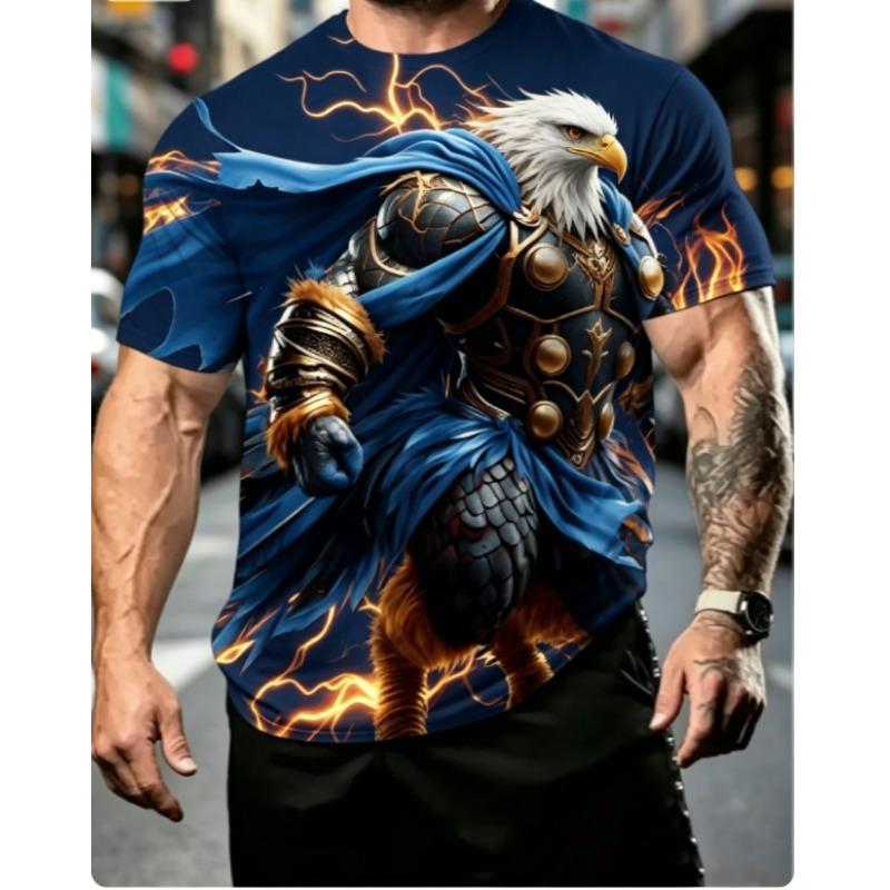 T-shirt da uomo con stampa grafica 3D retrò - Perfetta per l'uso quotidiano e le vacanze