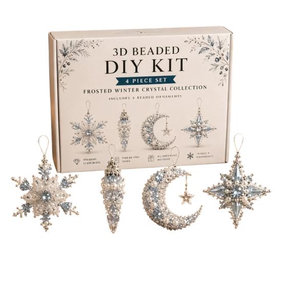 Set de mărgele fără lipici Kit DIY cu mărgele 3D, Set de meșteșuguri cu animale de Crăciun realiste, Kit tematic de broderie manuală ușoară pentru copii și adulți Educațional