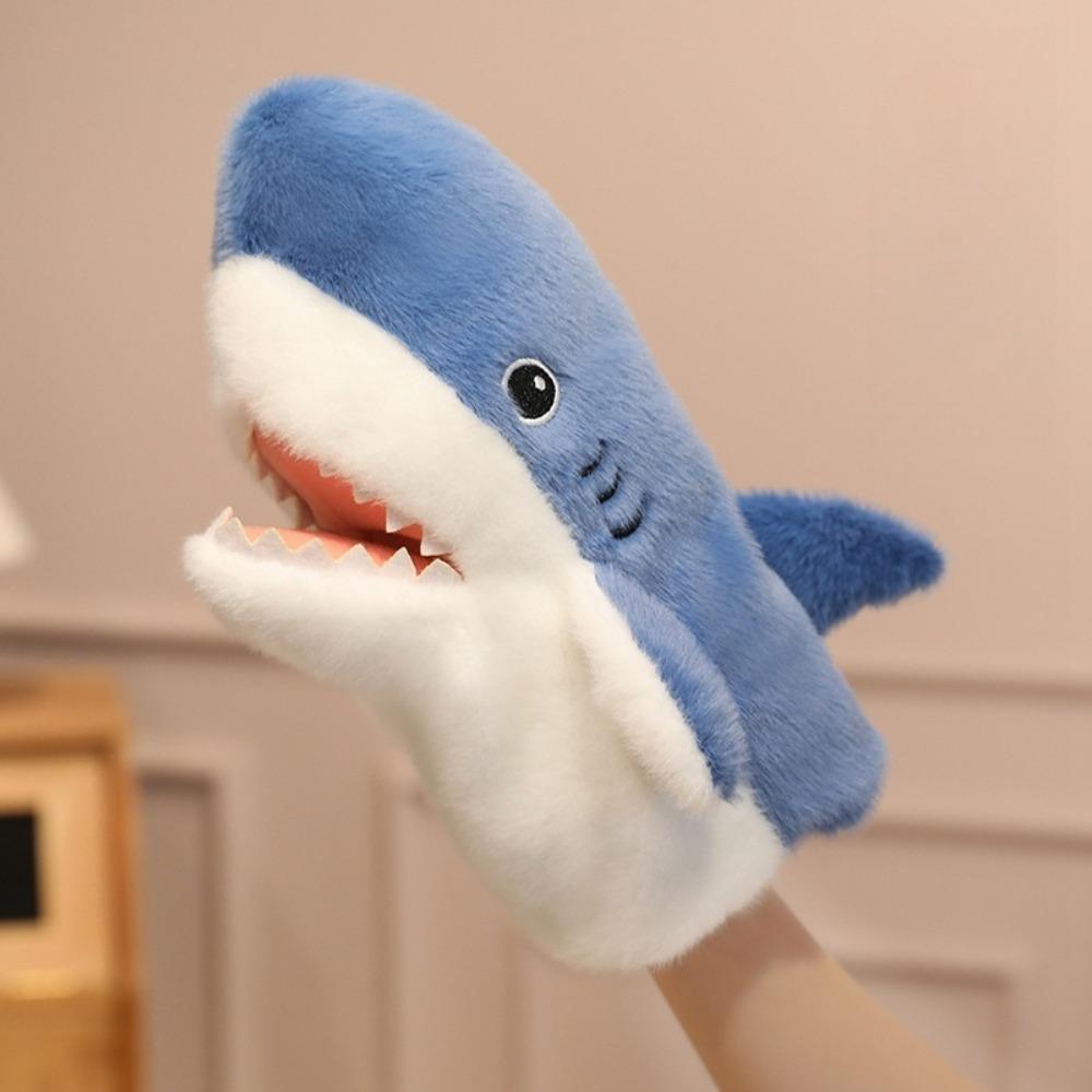 Frog Animal Hand Puppet Storytelling Duck Stuffed Plush Shark Toys Simulation Movable Mouth Hand Finger Story Puppet