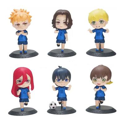 6pcs Anime Figure Toy Isagi Yoichi Chigiri Hyoma Bachira Meguru Q Version Car Desktop Decoration