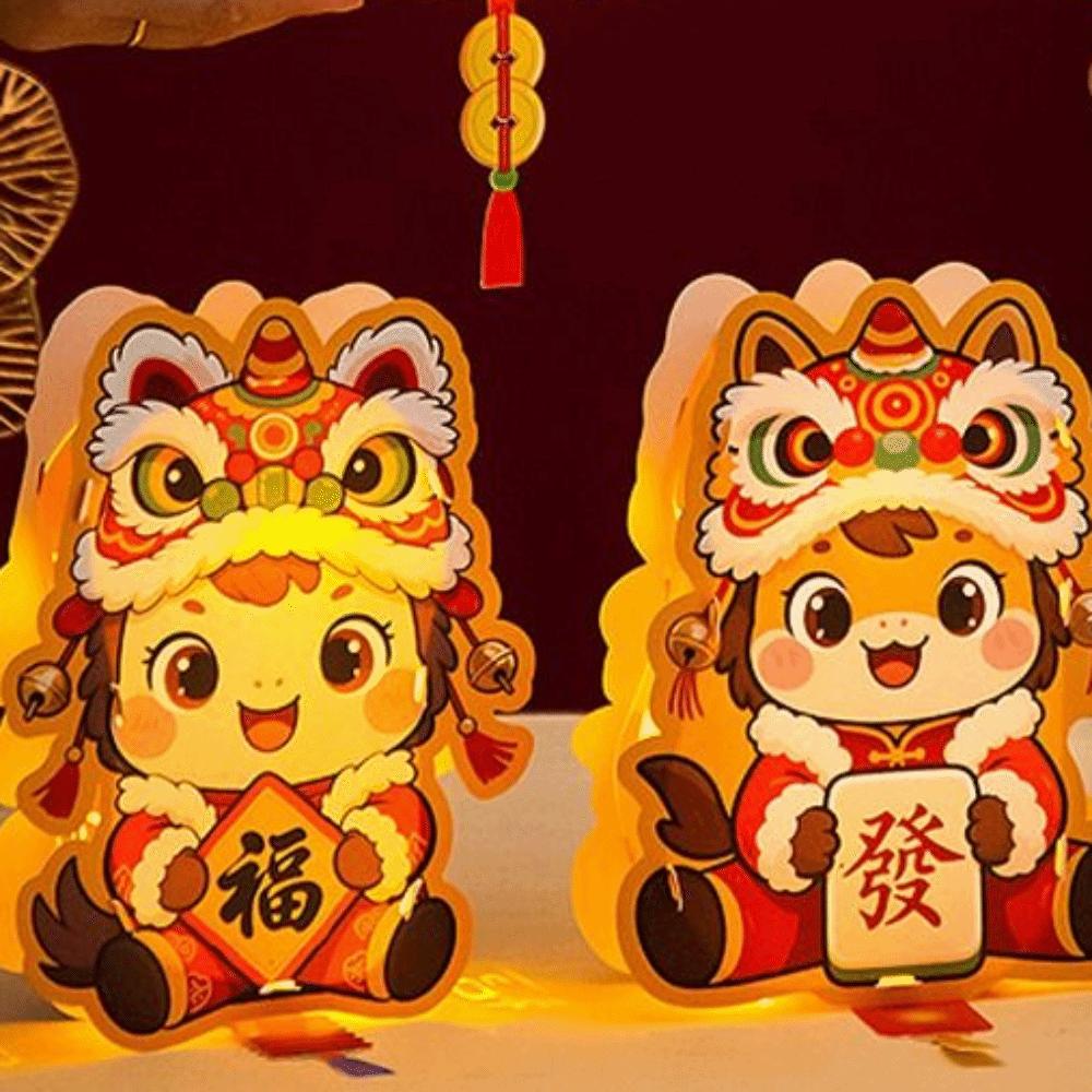 Traditional 2026 Horse Year Lantern Cartoon Handheld Luminous Lantern  Children Activity
