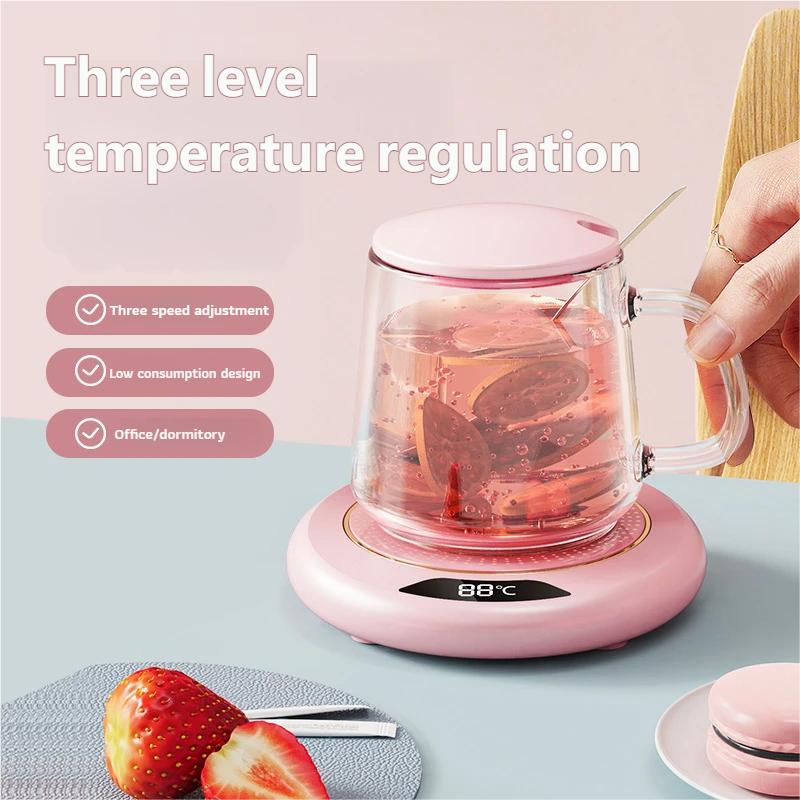 Mug Warmer Electric Coffee Cup Heated Coaster with 3-Temp Settings Waterproof USB Plug-Play Water Cup Heating Pad