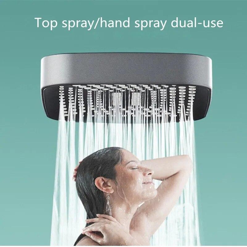 4 Mode Adjustable Rainfall Shower Head Large Flow Showerhead High Pressure Water Saving Shower Head Bathroom Accessories