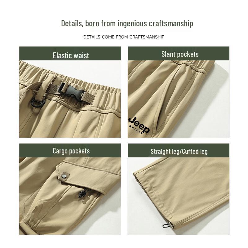 JEEP SPIRIT Men's Windproof Water-Resistant Outdoor Cargo Pants