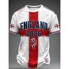2026 Edition England Fans Football Training T-Shirt - 3D Digital Printing - Comfortable and Breathable - Family Clothing
