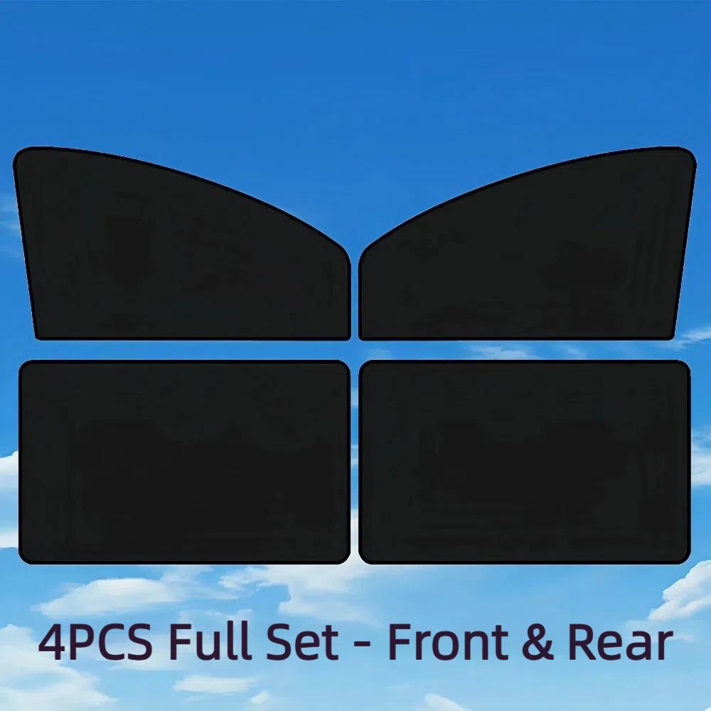 EasyClip Magnetic Car Sun Shades - No Adhesive UV Blinds for Front & Rear Windows | 98% UV Block, Reusable Foldable Shade for SUV/Sedan