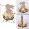 Hand Carved Wood Easter Hare Ornament Wooden Animal Figurine Festival Decoration For Mantels Tabletop Shelf Display
