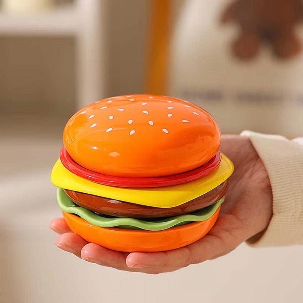 Stackable Cartoon Burger Seasoning Dish Set Space Saving 6 in 1 Sauce Bowl Set  Parties