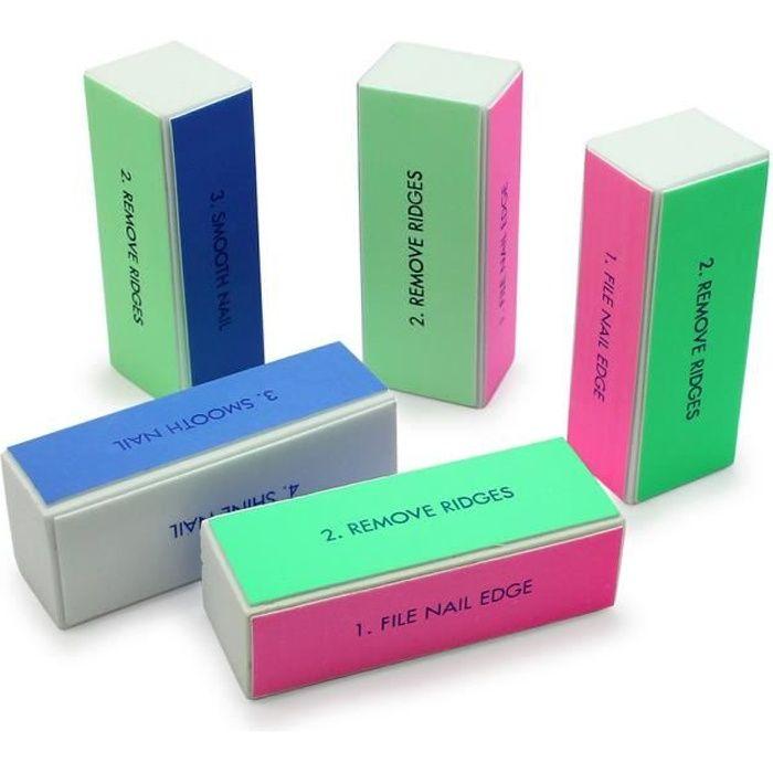 5 pcs nouveau Bloc Polissoir Lime Ongle Ponçage Aanucure art pr beauté Nail