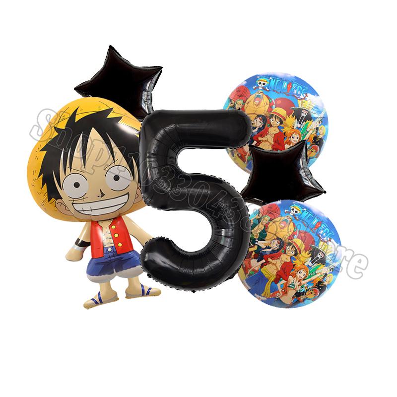 One Pieces Digit 1-10 Balloons Boys Anime Luffy Birthday Decoration Baby Shower Gender Reveal Party Supplies Kids Gift Hot Sales