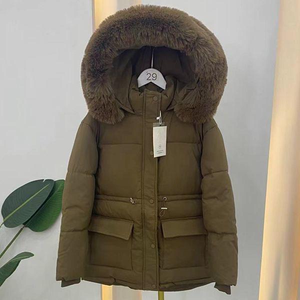 Cotton Padded Fur Parka Big Fur Collar Down Winter Jacket Women Thick Warm Parkas Female Outerwear