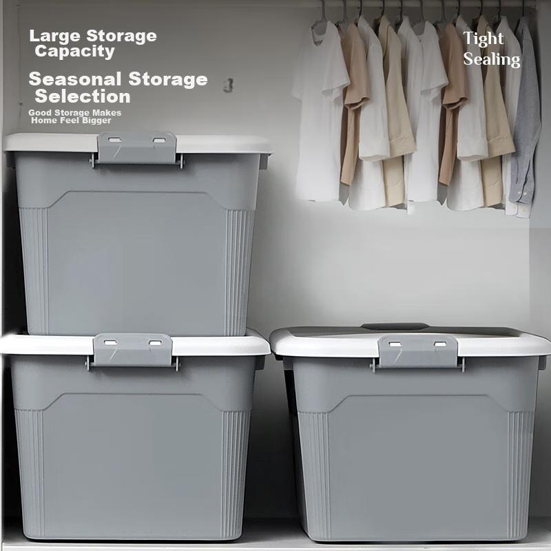 Xitianlong Plastic Storage Box, Moving Car Organizer Box, 41L, Glacier Gray, 1 Piece, Without Wheels