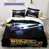 Back To the Future Pattern Bedding,Quilt Set Quilt Cover Pillowcase Home Birthday Gift (1 * Duvet Cover + 2 * Pillowcase, Without Core)