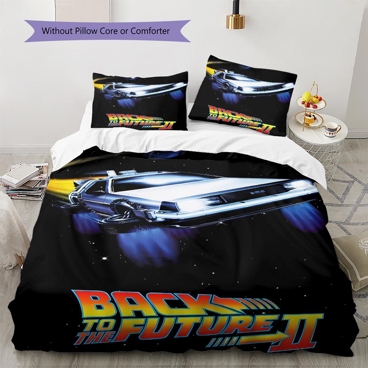 

Back to the Future Pattern Bedding,Quilt Set Quilt Cover Pillowcase Home Birthday Gift (1 * duvet cover + 2 * pillowcase, without core) 135x200cm