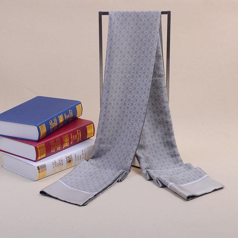 Business Men's Silk Scarf Suit with Silk Double-sided Scarf Winter New Long Scarf Gift Box