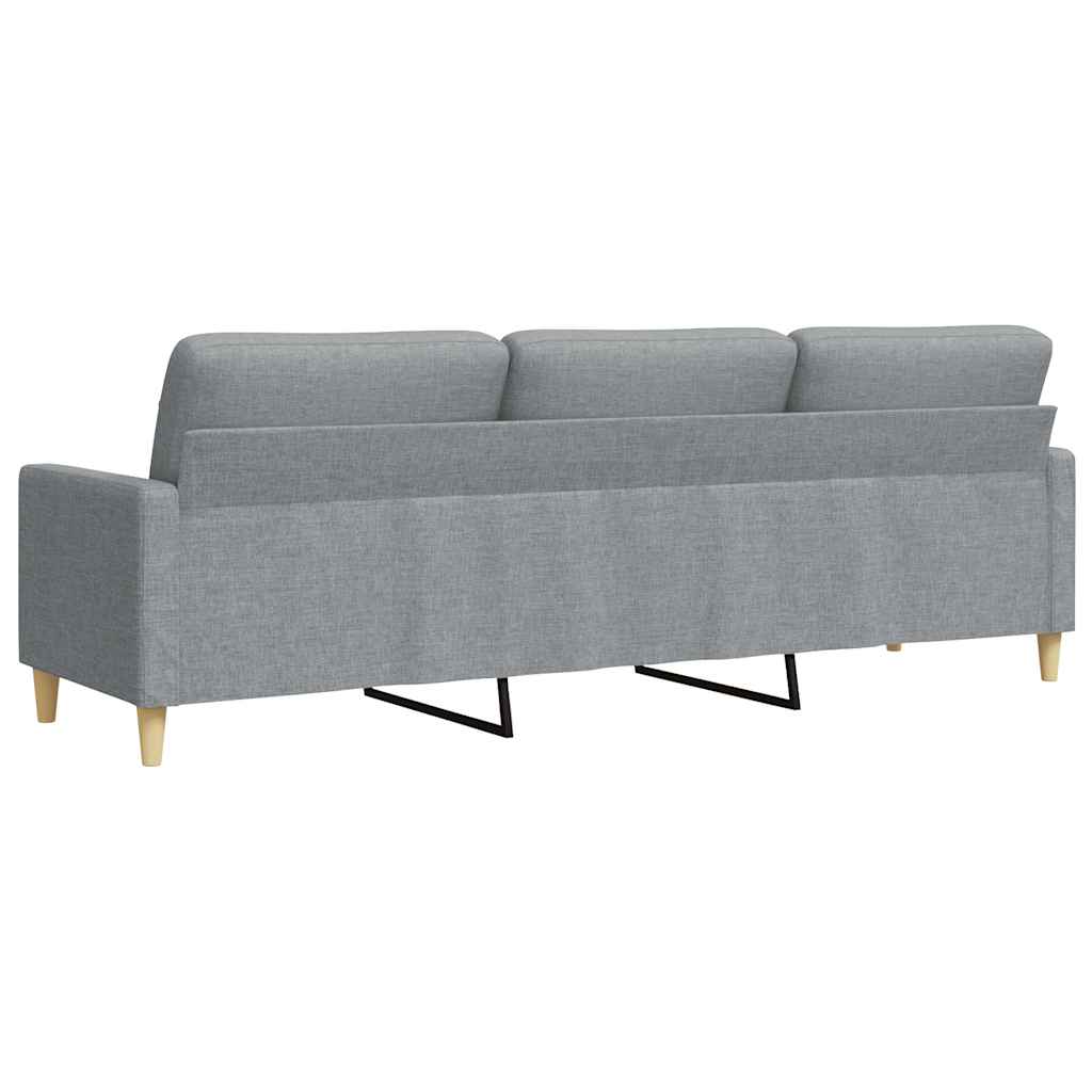 3 Seater Sofa Light Grey 210 Cm Fabric