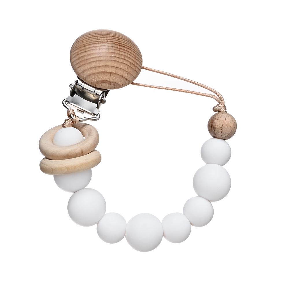 3Pcs Baby Anti-drop Chain Pacifier Clips Silicone Beads Handmade Toddler Teether Teething Chain Nipple Clip Chew Toys
