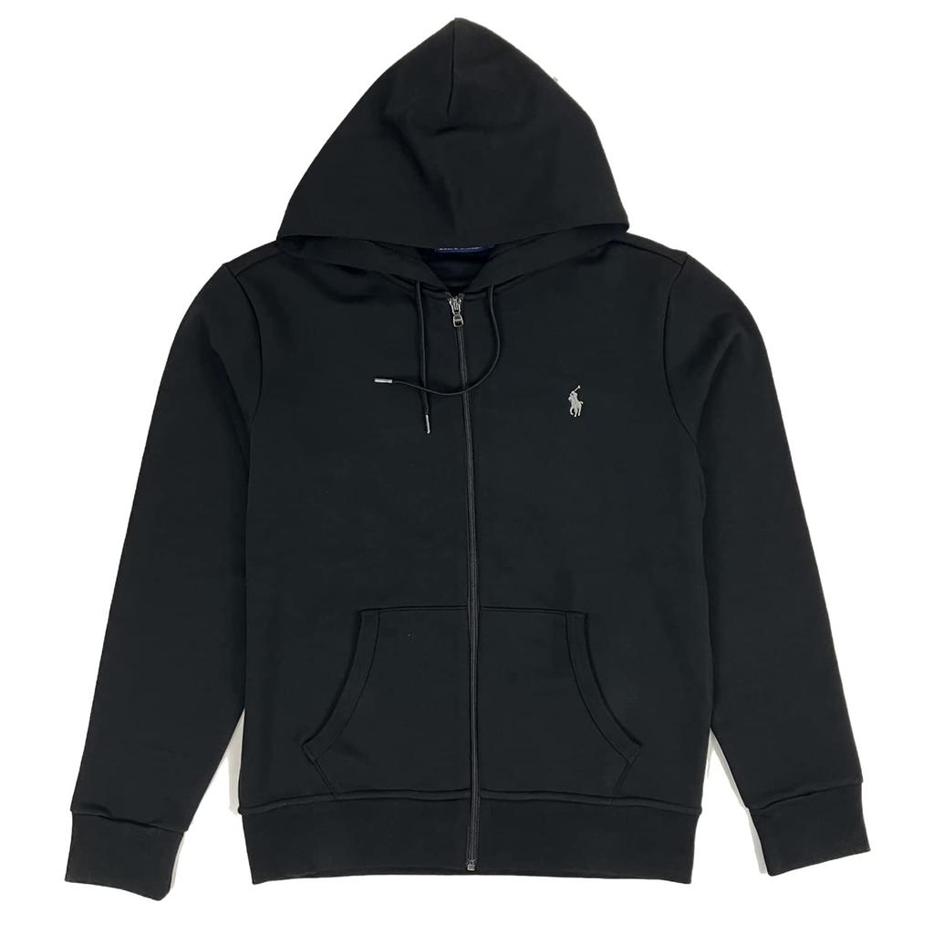 POLO RALPH LAUREN Bluza z dżerseju z haftem z jednym punktem, zapinana na zamek na całej długości dla mężczyzn, 0102639-XXL-PLBLACK [Używana]