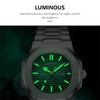 Luxury Man Wristwatch Business Stainless Steel Quartz Men Watch Waterproof Luminous Date Square Men's Watches Clock