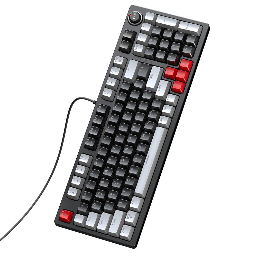 T WOLF T50 Mechanical Keyboard 96+1 Keys Wired Gaming Keyboard High quality ABS Dual Color Molding Keycap Blue Switches