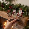 Gift Boxed Christmas Table Decorations Decoration, Wooden Snowman Santa Claus Reindeer Sign, Standing Seasonal Decorative Party Accents Xmas Tabletop