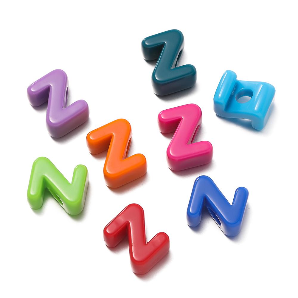 5Pcs A-Z Acrylic Big Hole Letter Beads Mix Colour Loose Spacer Beads for Making Key Chain Bracelet DIY Craft Jewelry Accessories