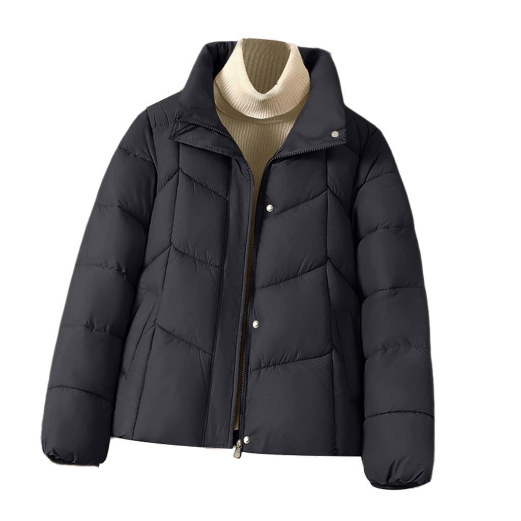 Women's Stand-up Collar Versatile Loose Warm Fashionable Cotton Jacket