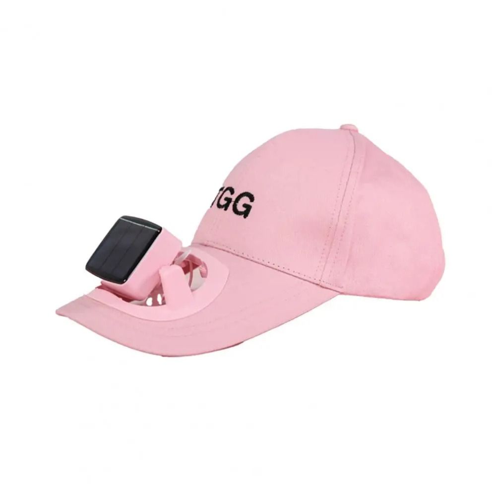 

Detachable Fan Baseball Hat with Cooling Fan Sunhat Outdoor Sun Protection Cap Long Brim Strong Wind USB Charging Solar Charging розовый