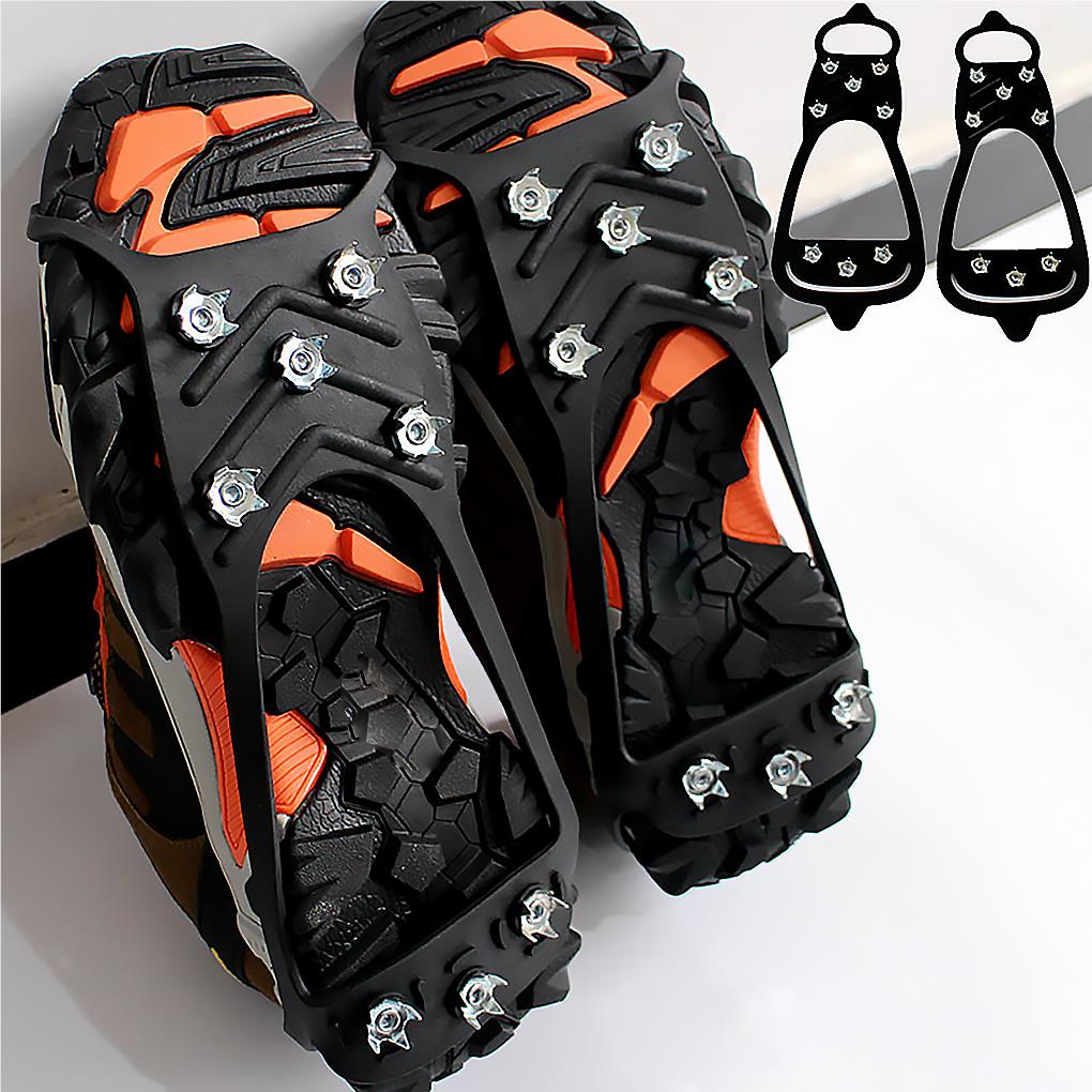 1 Pair 8 Anti\-Slip Ice Snow Grips Shoe Boot Traction Cleat Spikes Crampon Outdoor Hiking Climbing Accessories