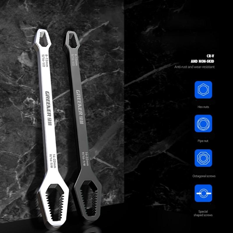 8-22mm Universal Torx Wrench Board Adjustable Double-head Torx Spanner Self-tightening Glasses Wrench Multi-purpose Tool