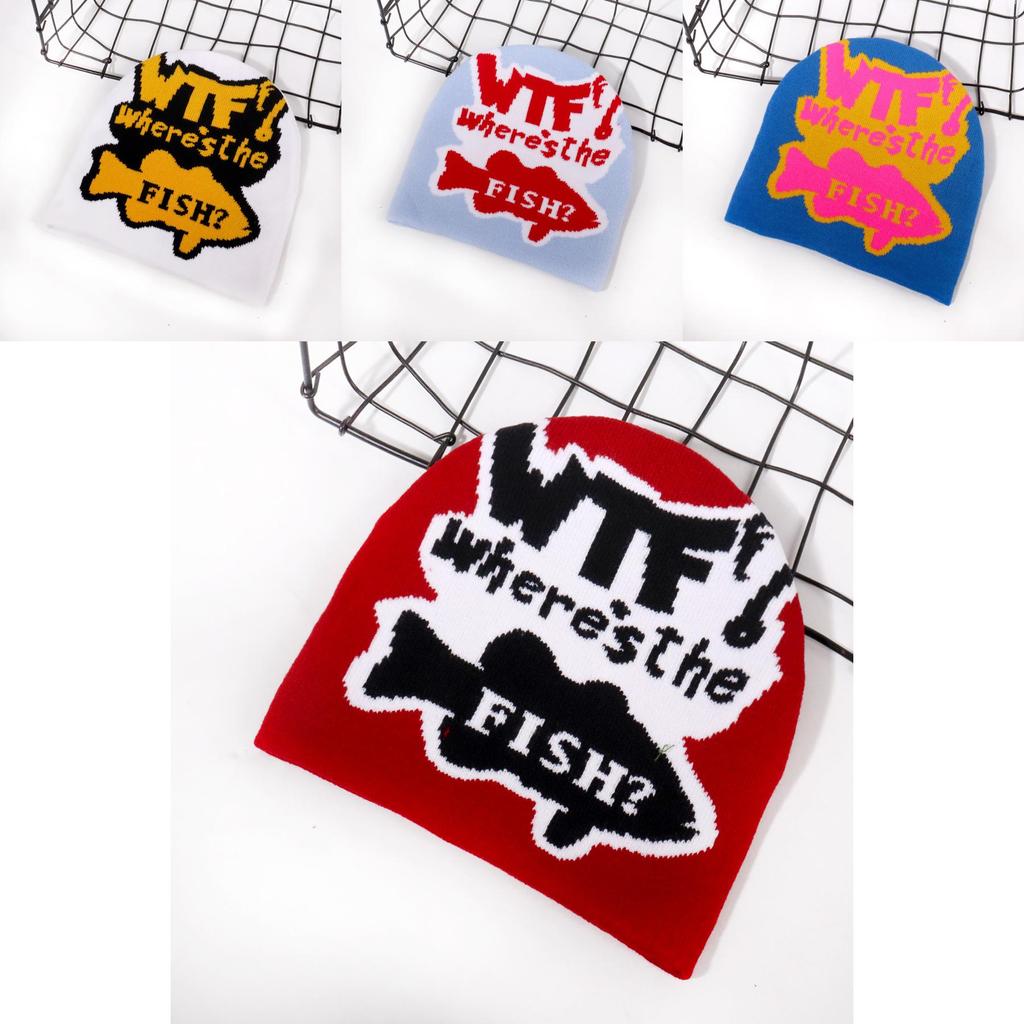 Fashion Color Blocked Letter Pattern Neutral Casual Warm Knitted Hat For Men And Women Winter Warmth Street Fashion