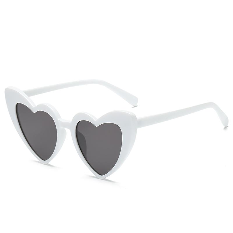 New Heart Shaped Candy Sunglasses Female Punk Cat Eyes Fashion Accessories Large Frame Sparkling Pink Crystal Eyeglasses