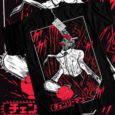 Chainsaw Man T-shirt Chainsaw Man Anime CSM Denji Power Zwart Shirt Alle Maten Unisex T-shirt