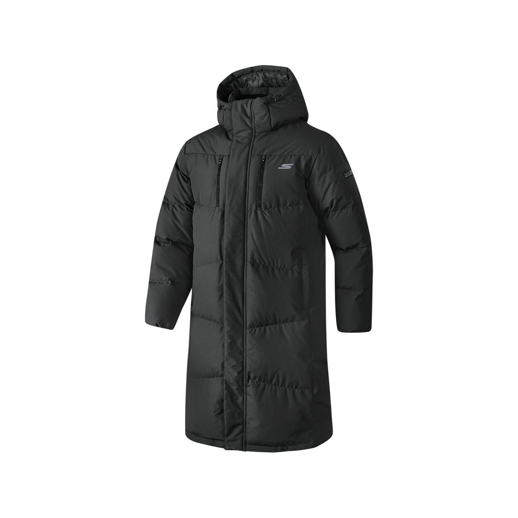 Skechers Basic Sports Collection Down Jackets Men's Carbon Black/0018 Hooded Moderate P423M128-0018