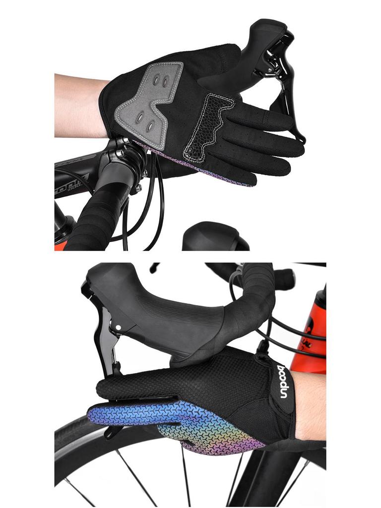 Boton Sports Reflective Shock-Absorbing Cycling Gloves - Colorful, Wear-Resistant, Touchscreen, Slip-Resistant, Ideal for Night Riding.