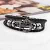 European and American Retro Multi-Layer Woven Cowhide Pirate Anchor Bracelet