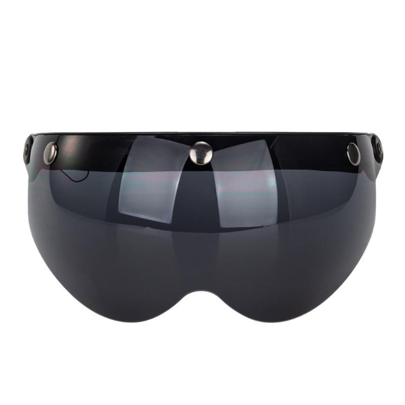 Visores Universales para Motocicletas Estilo Piloto Retro Estándar de 3 Botones de Presión Abatibles Hacia Arriba Abajo Casco Abierto Parabrisas Duradero