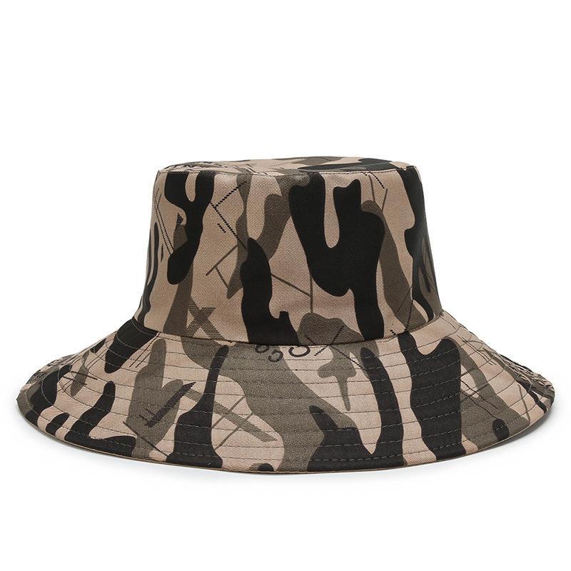 New Camouflage Big Eaves Bucket Hat Sunshade Sunscreen Fishing Essential Simple Casual Versatile