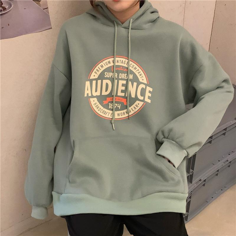 Padded and Thickened Loose Hooded Sweater Women's Autumn and Winter Jacket Ancient Long-sleeved Bottoming Shirt Tops