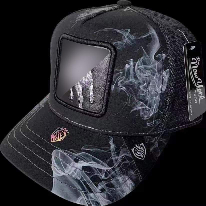 Smoky Animal Baseball Cap, Mesh Embroidery Hat, Outdoor Casual Print Trucker Driver Sun Protection Sunscreen Mesh Cap