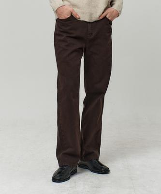 Peullojeulum Deep Brown Straight Denim Pants